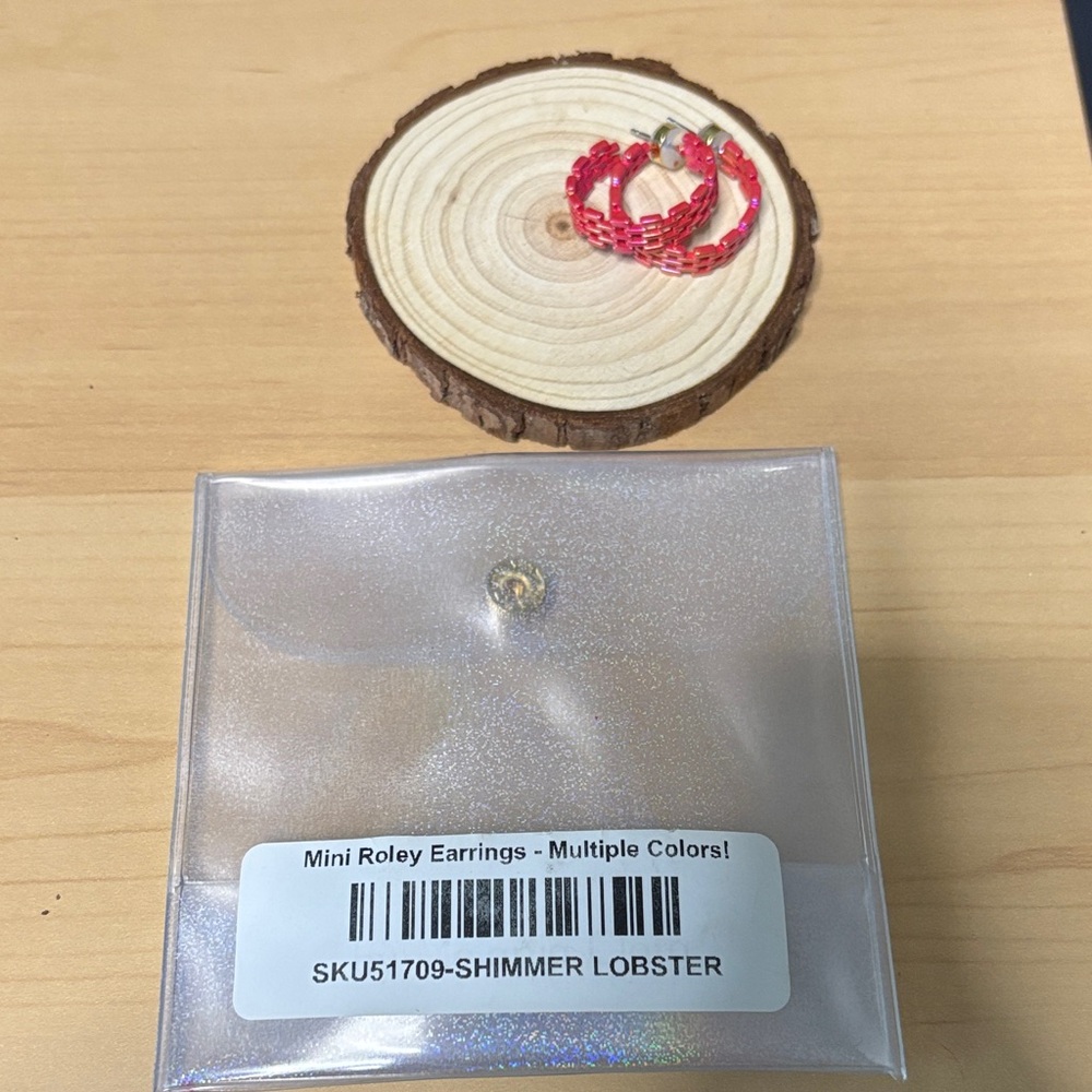Red Hoop Earrings